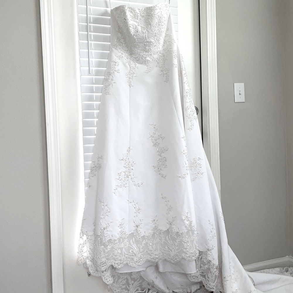Strapless Beaded Wedding Gown with Train